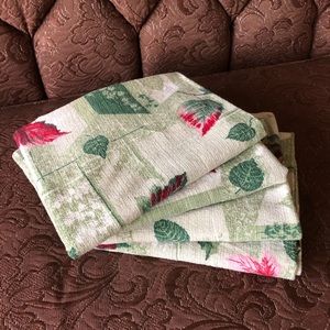 Set of Two Vintage 50s Barkcloth Curtain Panels